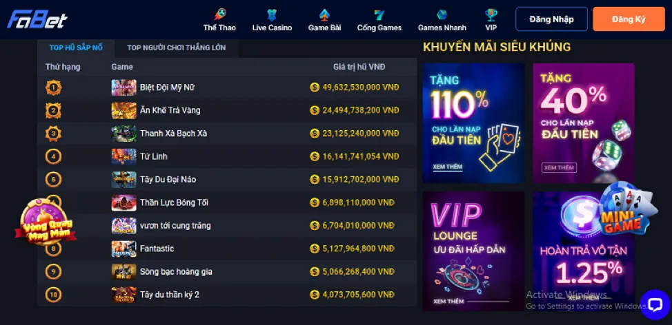 Ưu đãi khuyến mãi đá gà vipvin win